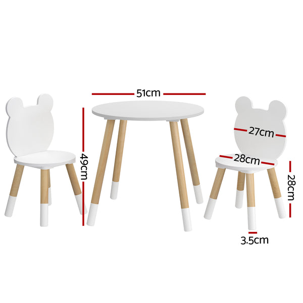 3 Piece Kids Table and Chairs Set Activity Playing Study Children Desk