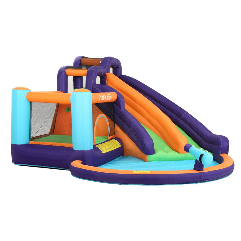 AirMyFun Inflatable Water Slide Kids Jumping Trampoline Castle Double Slide