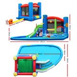 Happy Hop Inflatable Water Slide Jumping Trampoline Castle Bouncer Toy Splash