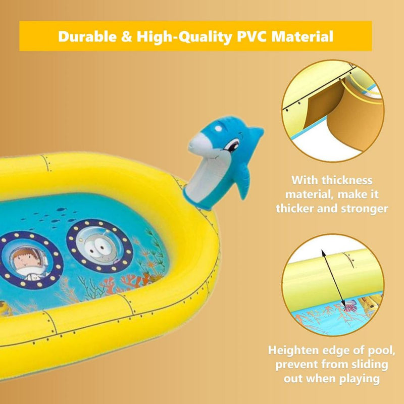 Inflatable Sprinkler Pool for Kids - Submarine