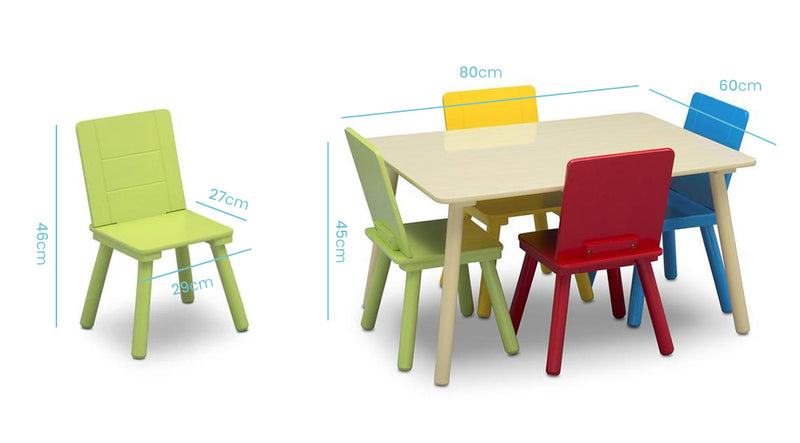 CHILDREN Kids Premium Table and Chairs Play Furniture Set Wooden Wood