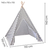 GOMINIMO Kids Teepee Tent with Side Window and Carry Case (Wave Stripe) GO-KT-103-LK