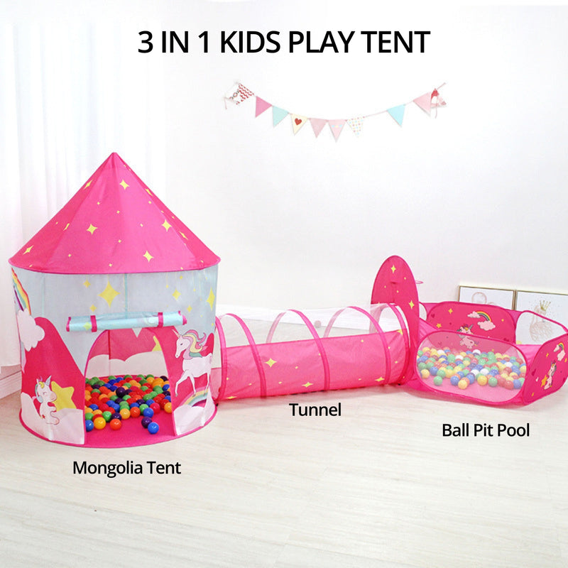 GOMINIMO 3 in 1 Unicorn Style Kids Play Tent (Pink) GO-KT-112-LK