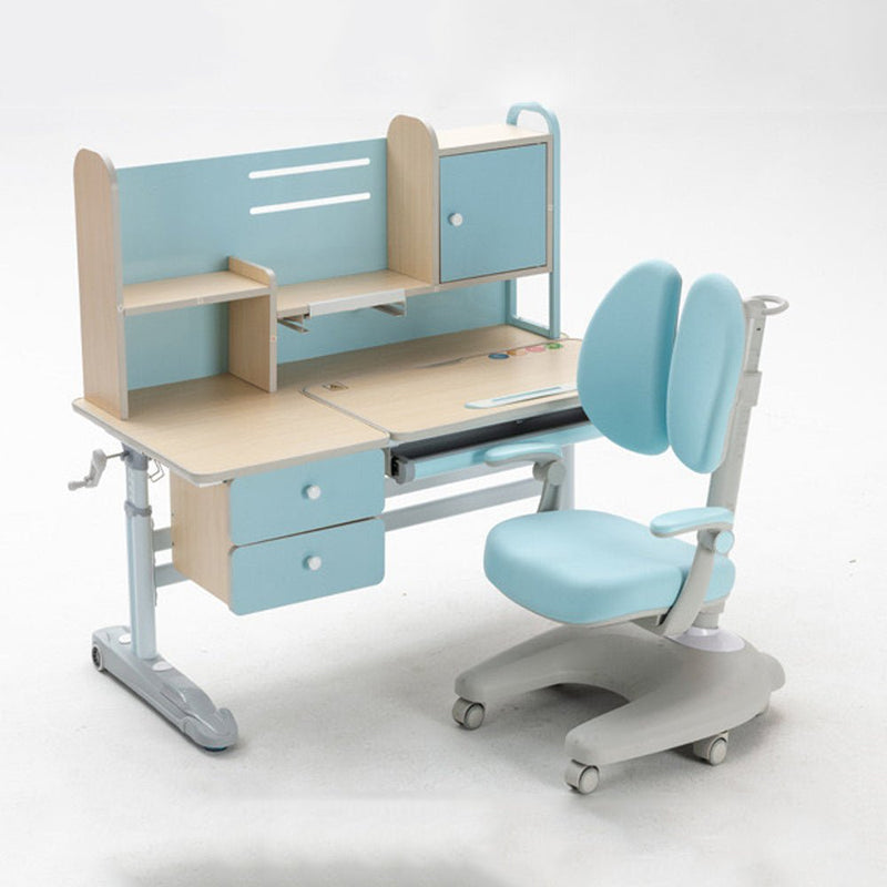 Height Adjustable Children Kids Ergonomic Study Desk Chair Set 120cm Blue  AU