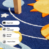 Soft Touch Ultra Plush Memory Foam Kids Star Galaxy Mat - 200 X 300 CM