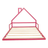 Pine Wood Floor Bed House Frame for Kids and Toddlers