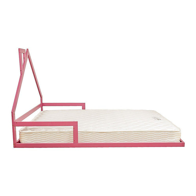 Pine Wood Floor Bed House Frame for Kids and Toddlers