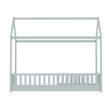 Artiss Bed Frame Wooden Kids House Frame Grey ROCK